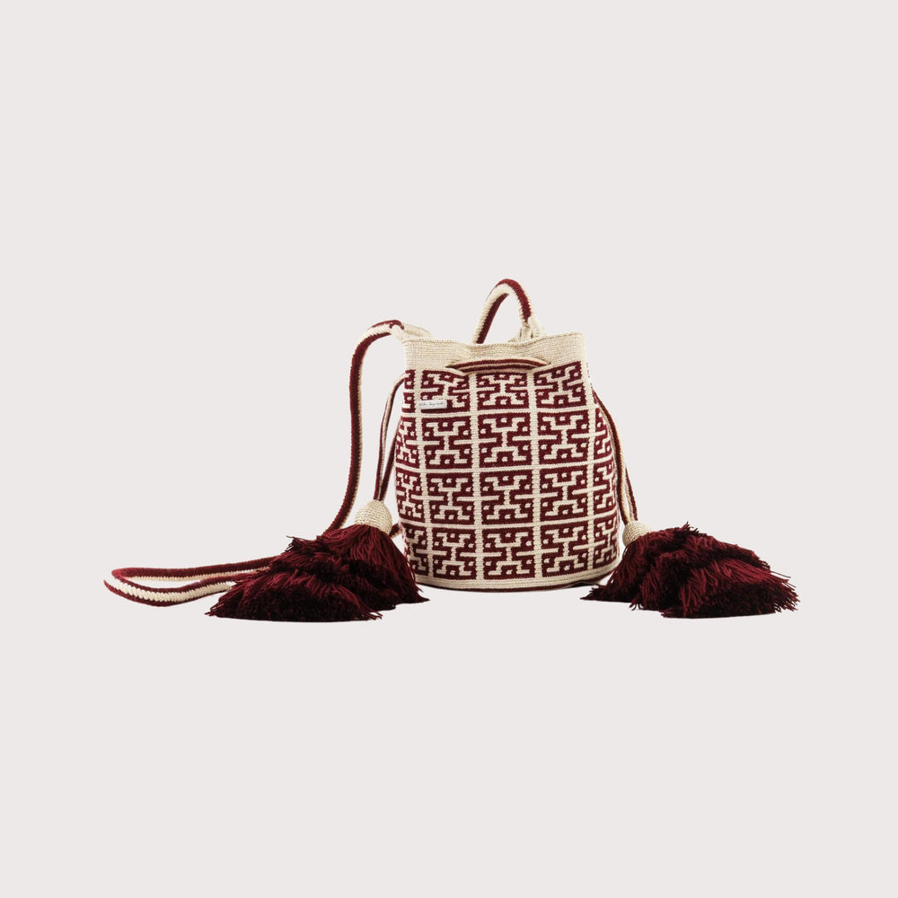 Wayuu Mini Bag — Burgundy by Hilo Sagrado at White Label Project