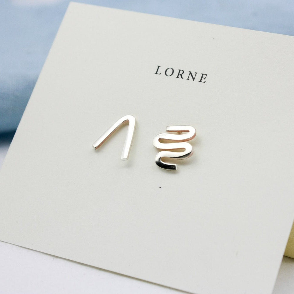 Miss-Match Studs — Silver by Lorne at White Label Project
