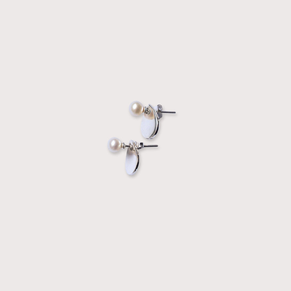 Pearl Drop Earrings - Silver by Lorne at White Label Project