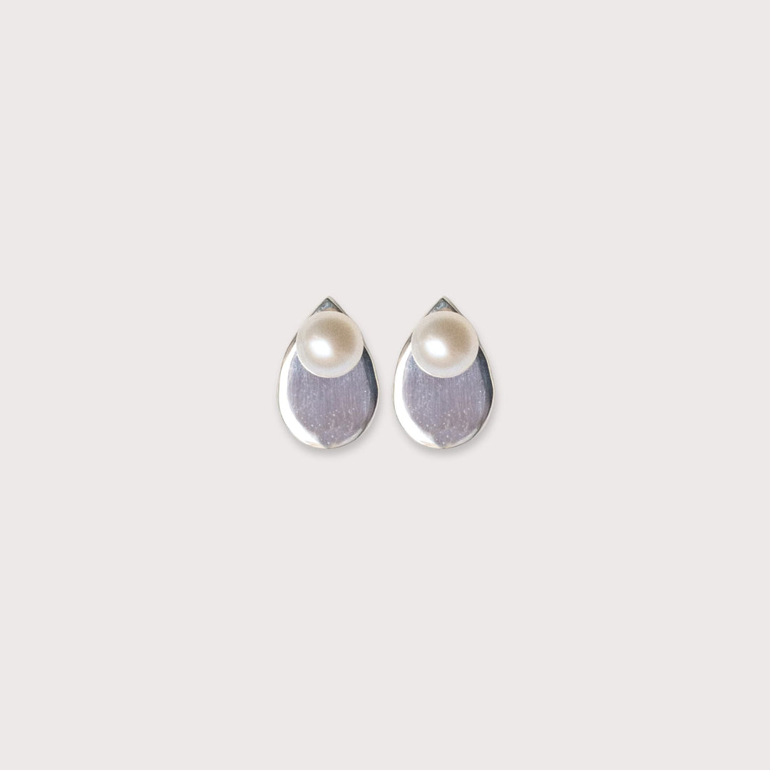 Pearl Drop Earrings - Silver by Lorne at White Label Project