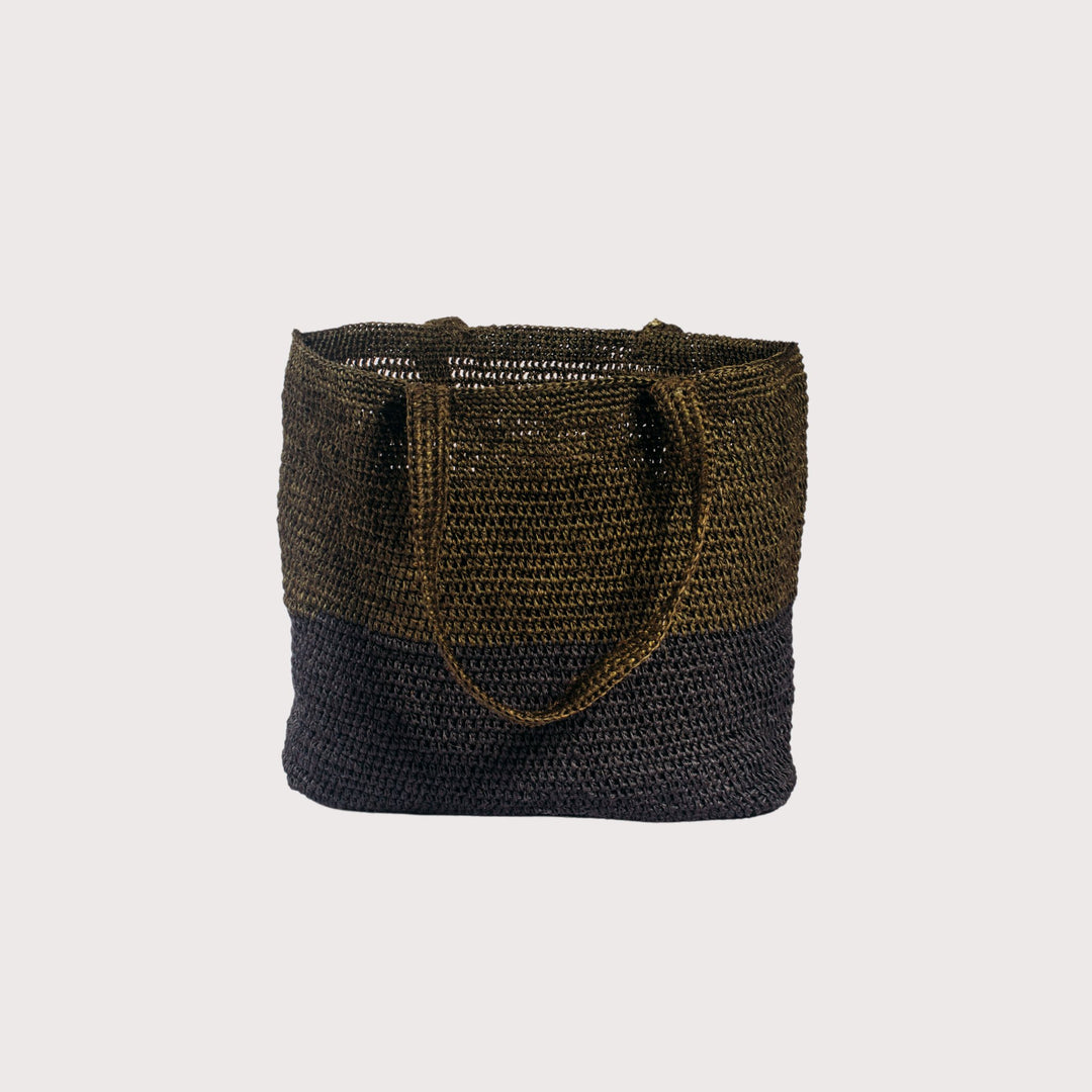 Bicolor Fique Tote — Bag Black / Green by Matamba at White Label Project