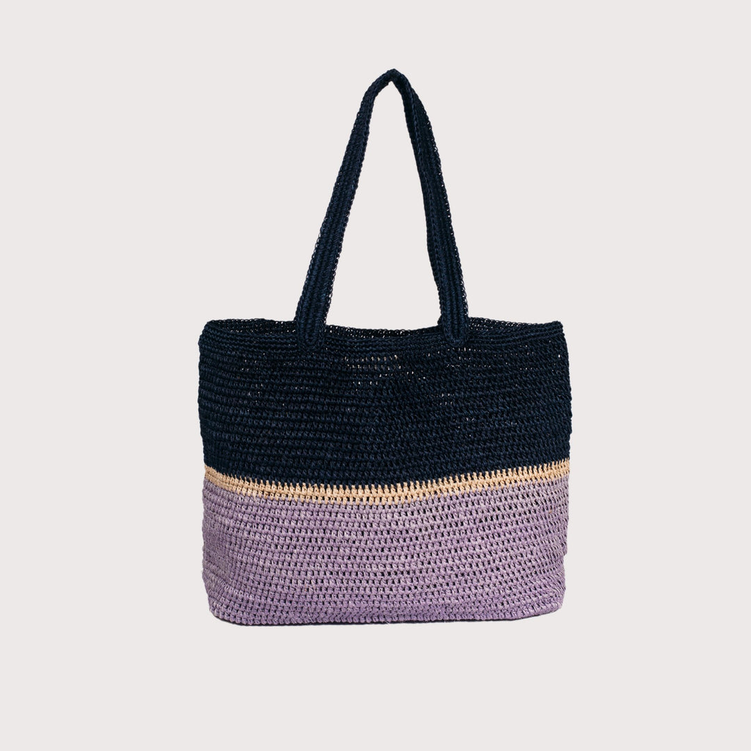Bicolor Fique Tote — Bag Black / Green by Matamba at White Label Project
