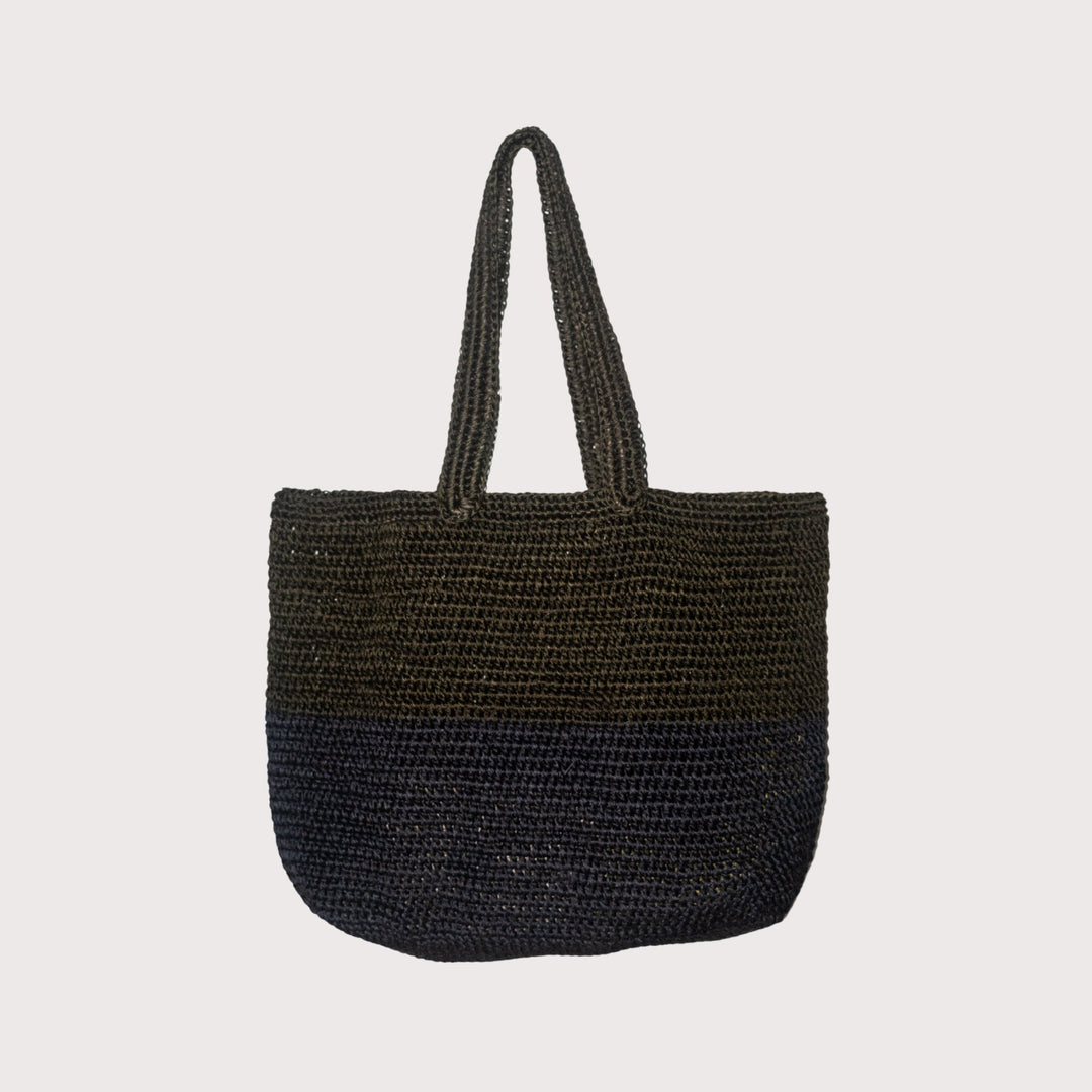 Bicolor Fique Tote — Bag Black / Green by Matamba at White Label Project