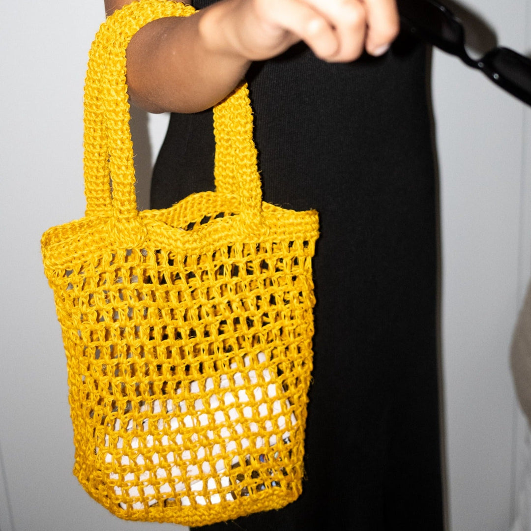 Fique Tote Dina Moreno Mini — Yellow by Matamba at White Label Project