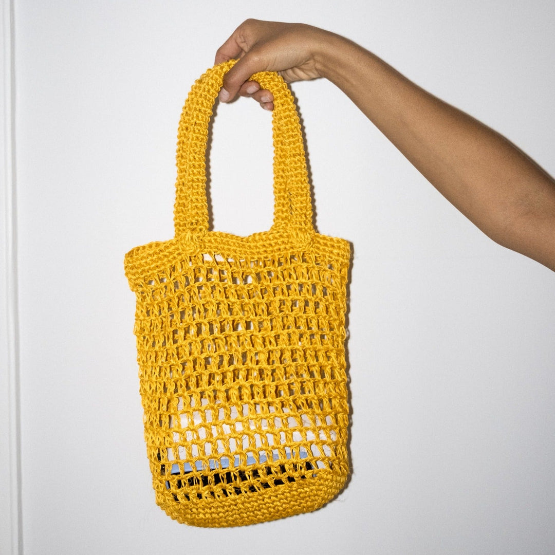 Fique Tote Dina Moreno Mini — Yellow by Matamba at White Label Project