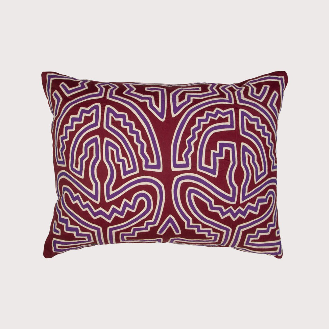 Kuna Cushion Burgundy by Mola Sasa at White Label Project