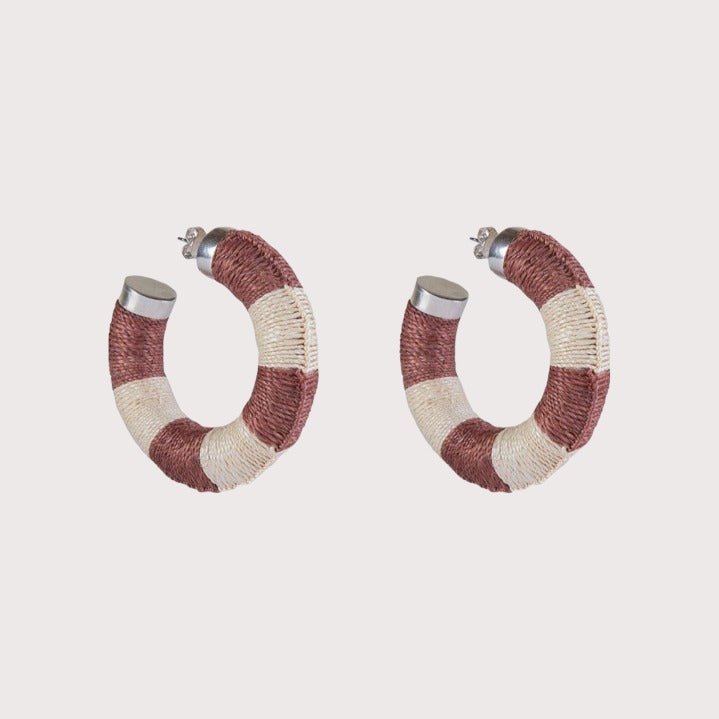 Maguey Hoop Earrings Rust / Apricot by Mola Sasa at White Label Project