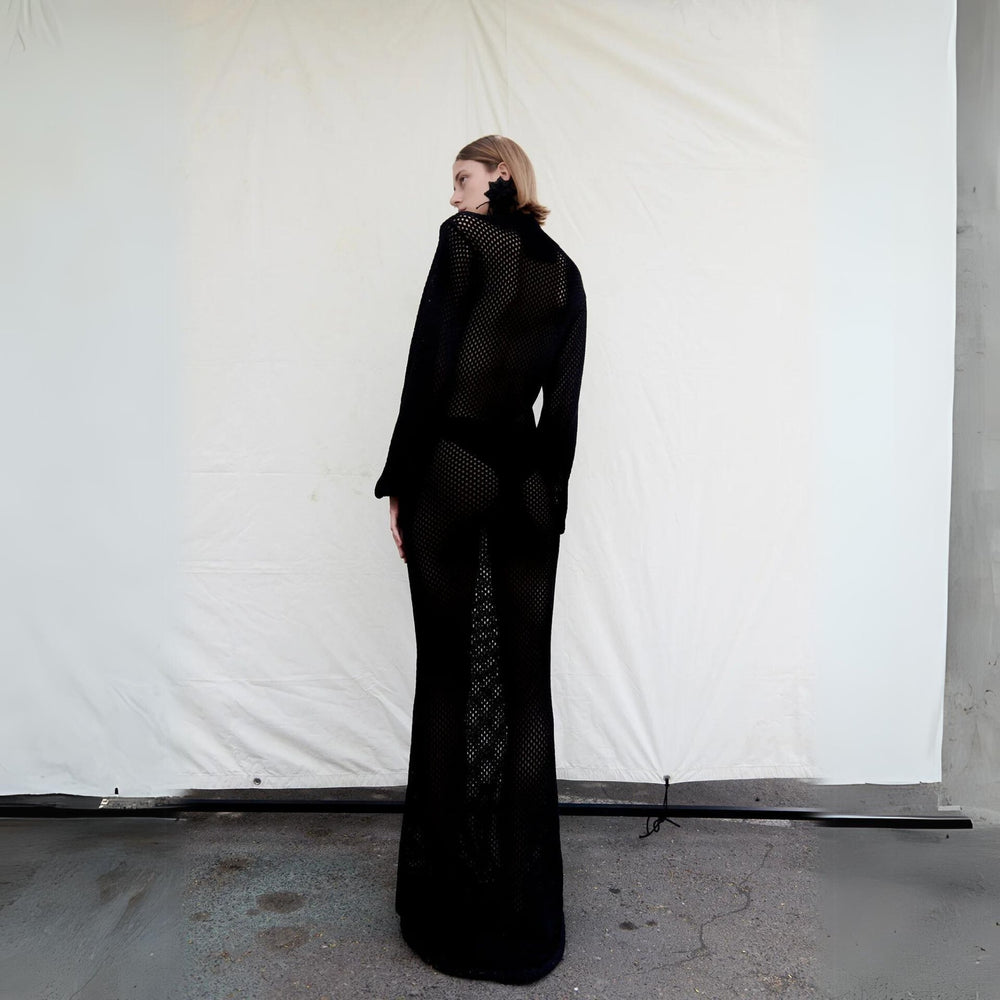 Net Maxi Dress by Mozhdeh Matin at White Label Project