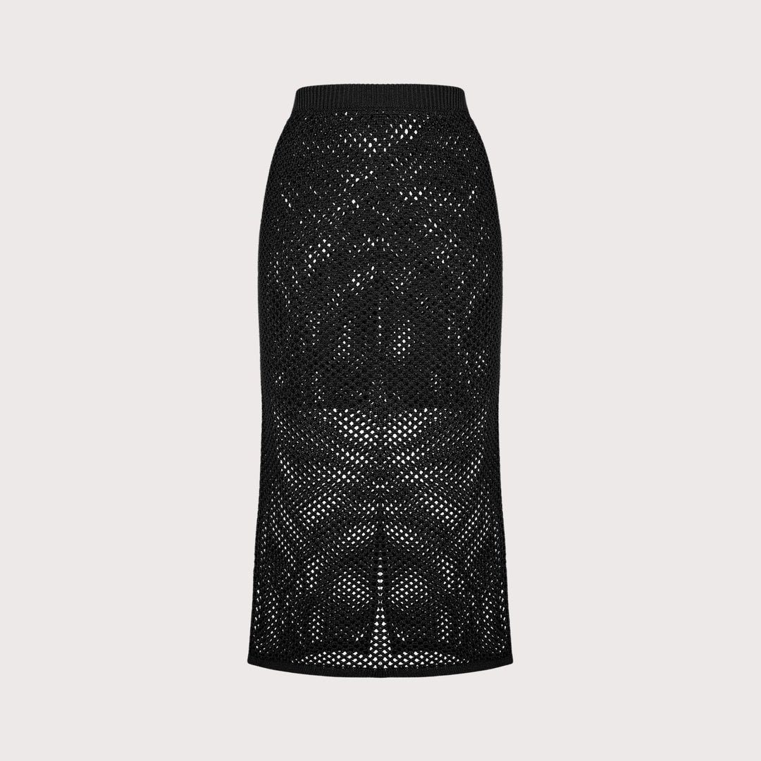 Net Skirt Black by Mozhdeh Matin at White Label Project