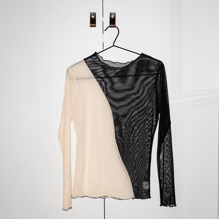 Mesh Top — Black / White by Nada Duele at White Label Project