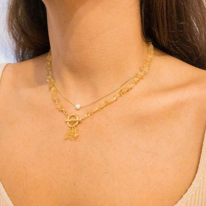 Peridot Pendant Necklace — Citrine