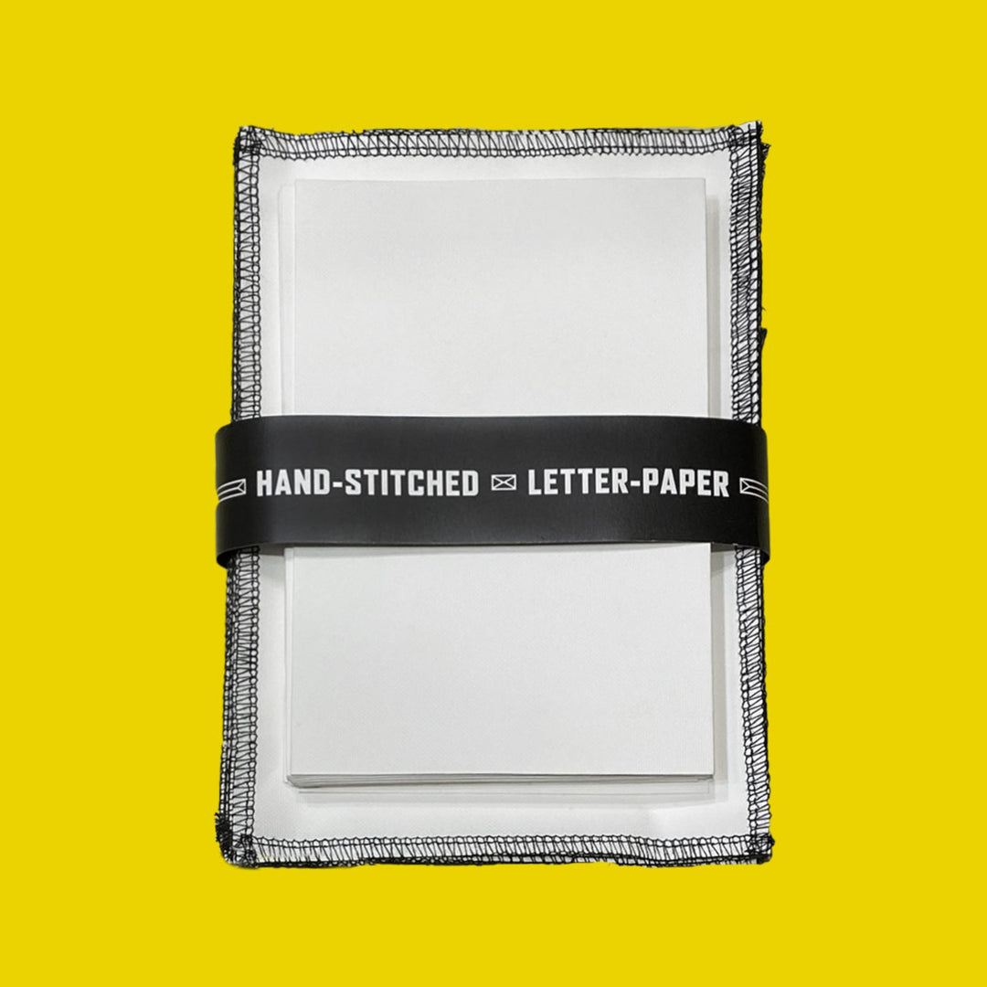 Hand Stitched Letter Paper — Black by Obataimu at White Label Project