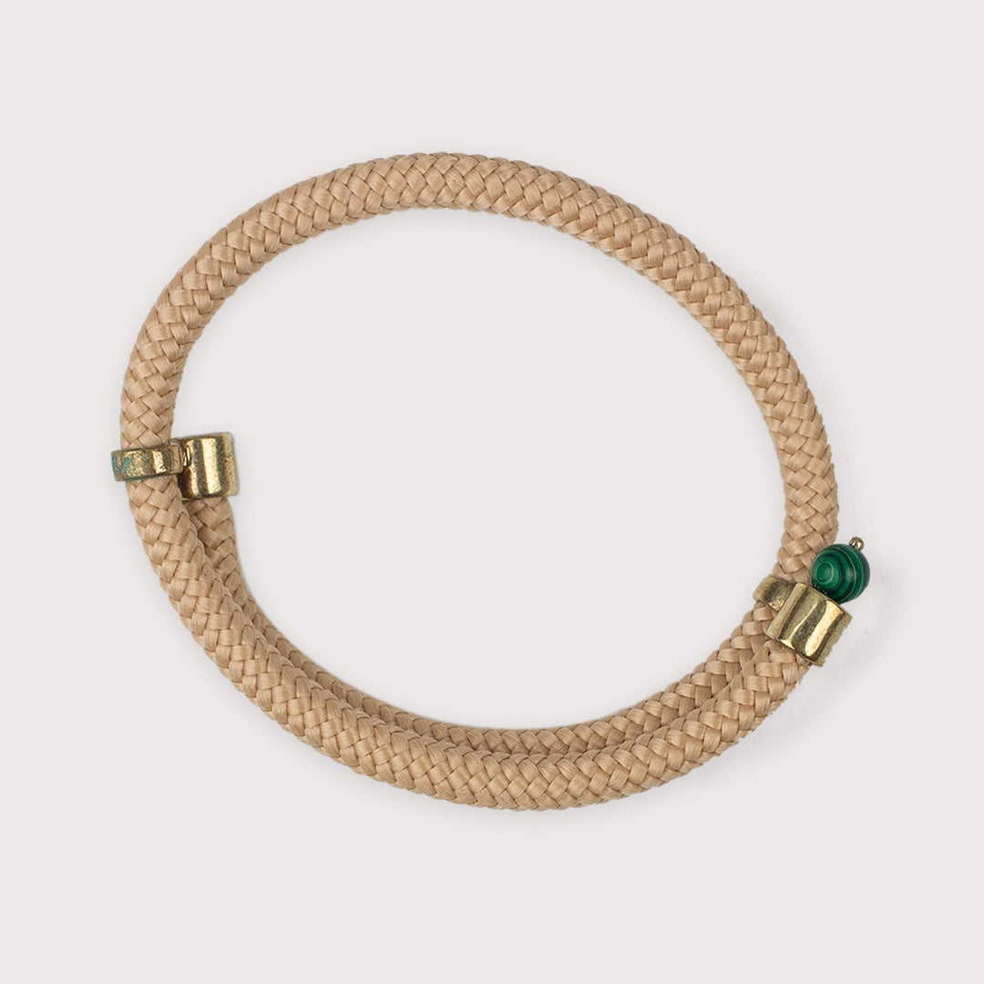 Beige Joy Bracelet — Green Stone by Pichulik at White Label Project