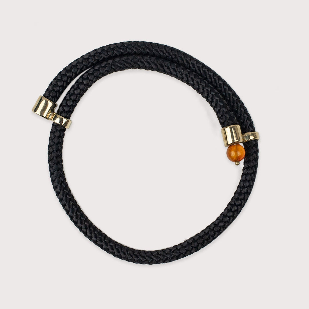 Black Joy Bracelet — Orange Stone by Pichulik at White Label Project