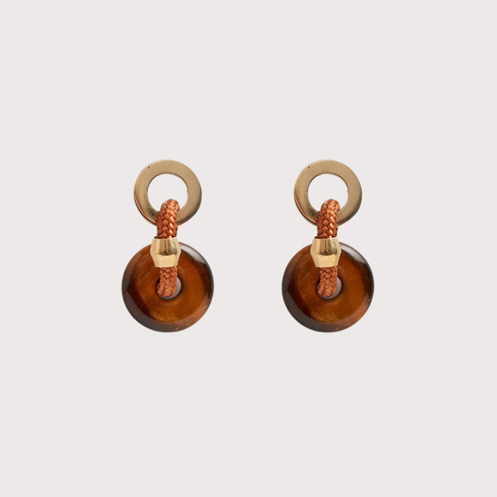 Raku Earrings — Tiger's Eye by Pichulik at White Label Project