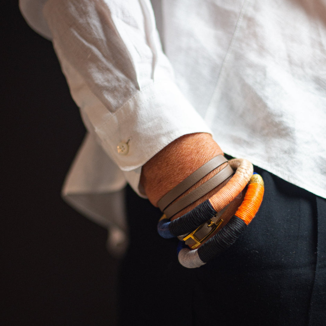 Thin Ndebele Bracelet - Black by Pichulik at White Label Project