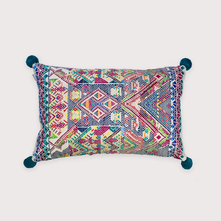 B'atz' cushion - turquoise by Pixan at White Label Project