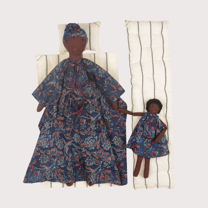 Soumba Mum & Mini Doll - Blue by Silaiwali at White Label Project