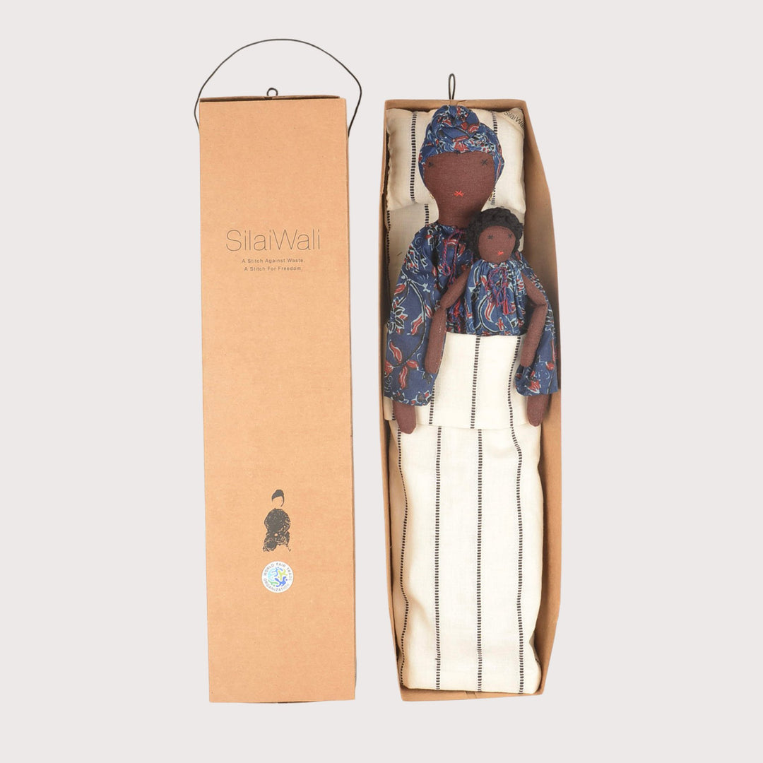 Soumba Mum & Mini Doll - Orange by Silaiwali at White Label Project