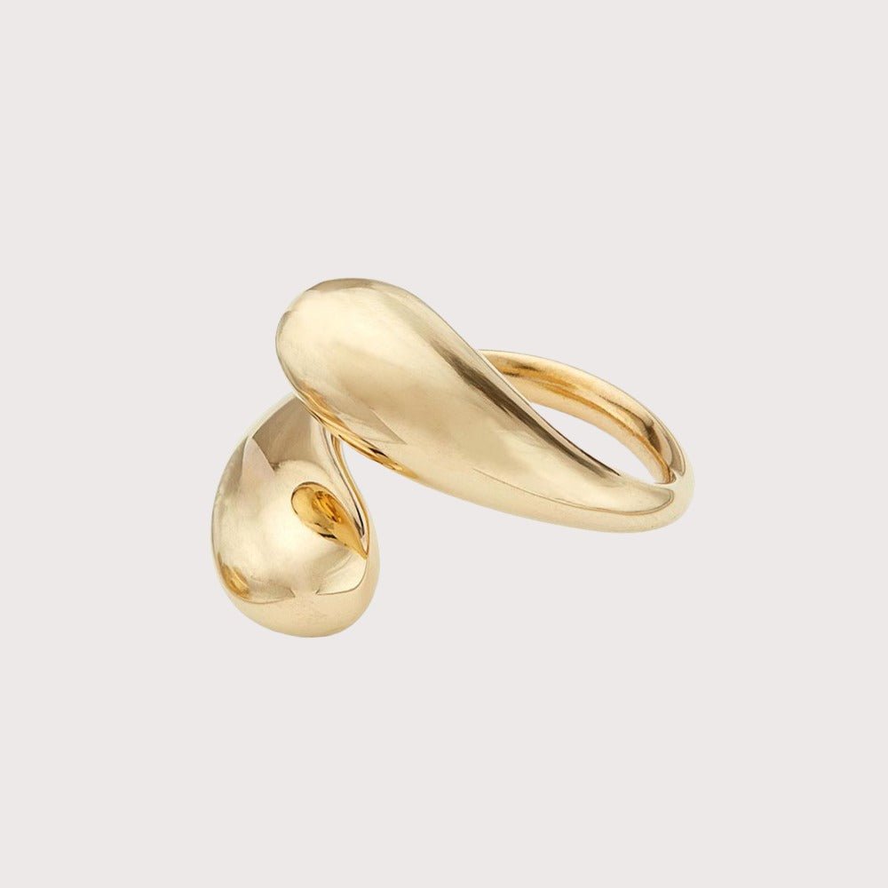 Gold Twisted Dash Ring by Soko at White Label Project