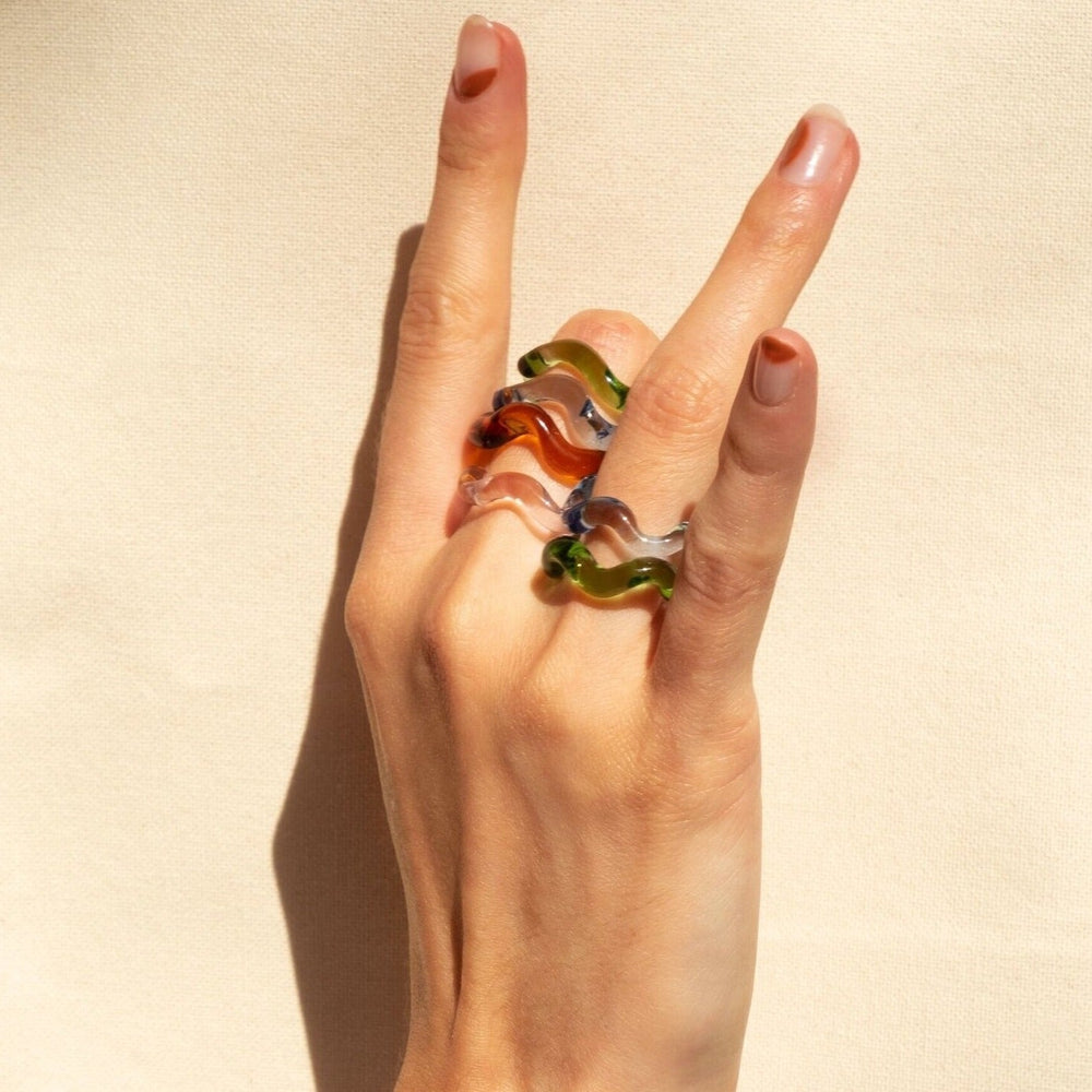 La Onda Rings — Amber / Pink by Studio Conchita at White Label Project