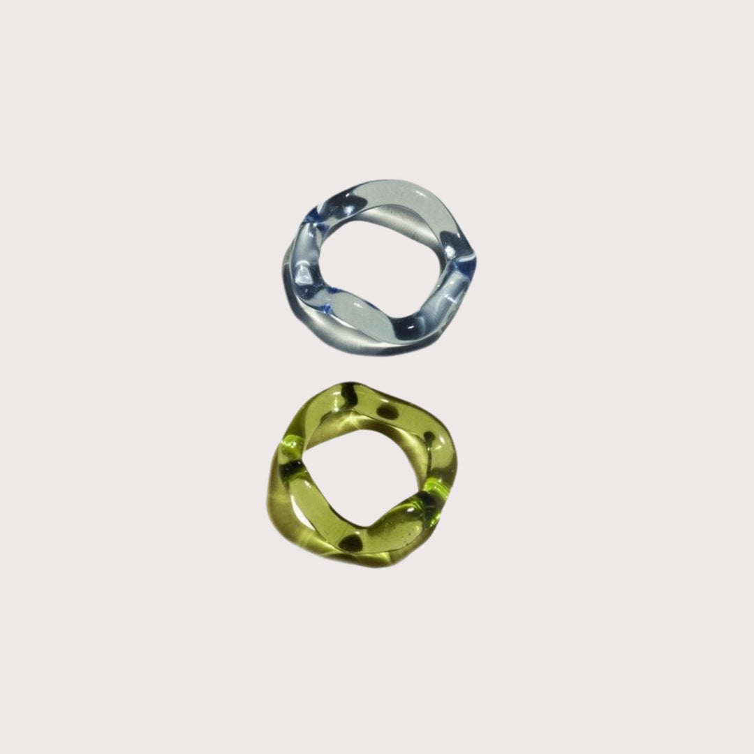 La Onda Rings — Blue / Green by Studio Conchita at White Label Project