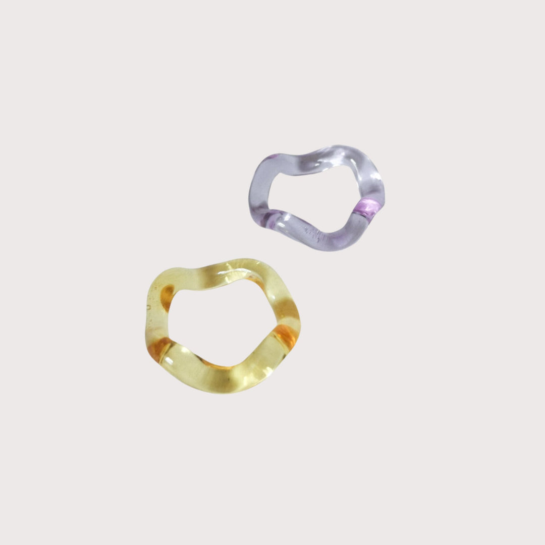 La Onda Rings — Lilac / Yellow by Studio Conchita at White Label Project