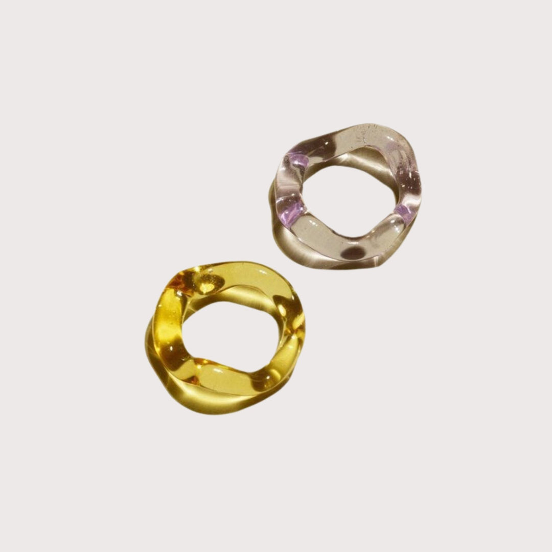 La Onda Rings — Lilac / Yellow by Studio Conchita at White Label Project