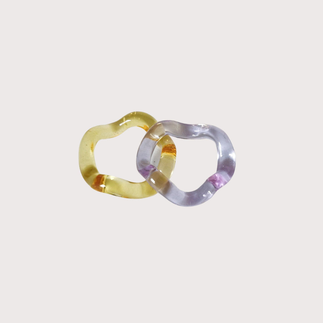 La Onda Rings — Lilac / Yellow by Studio Conchita at White Label Project