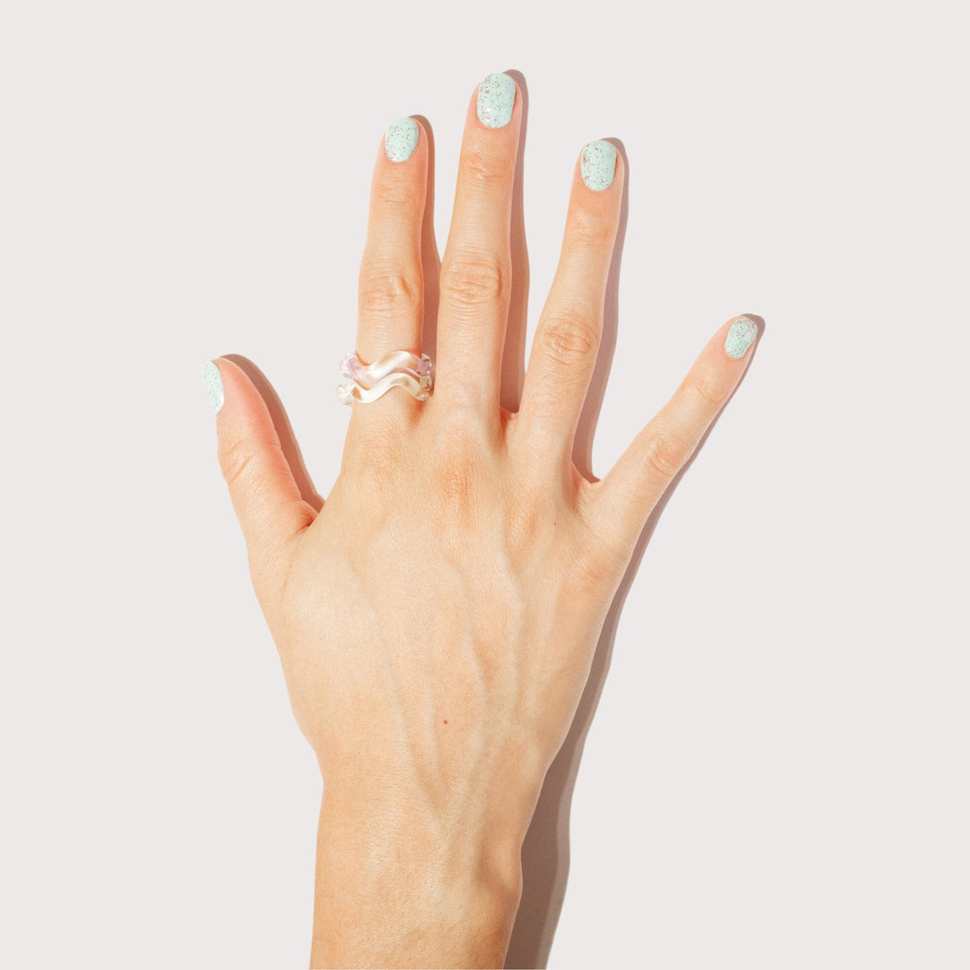 Marbled La Onda Rings — Lilac / Mint by Studio Conchita at White Label Project