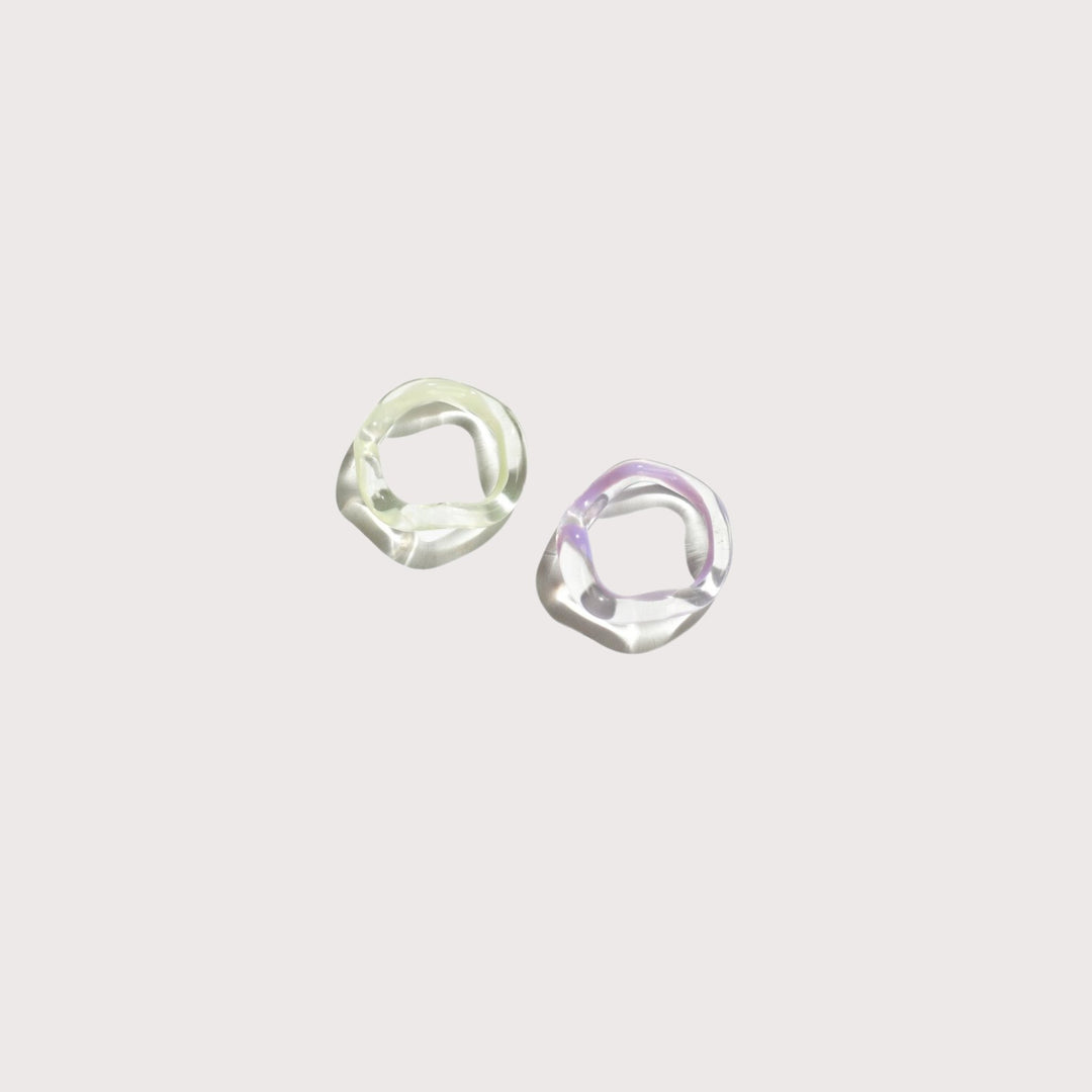 Marbled La Onda Rings — Lilac / Mint by Studio Conchita at White Label Project