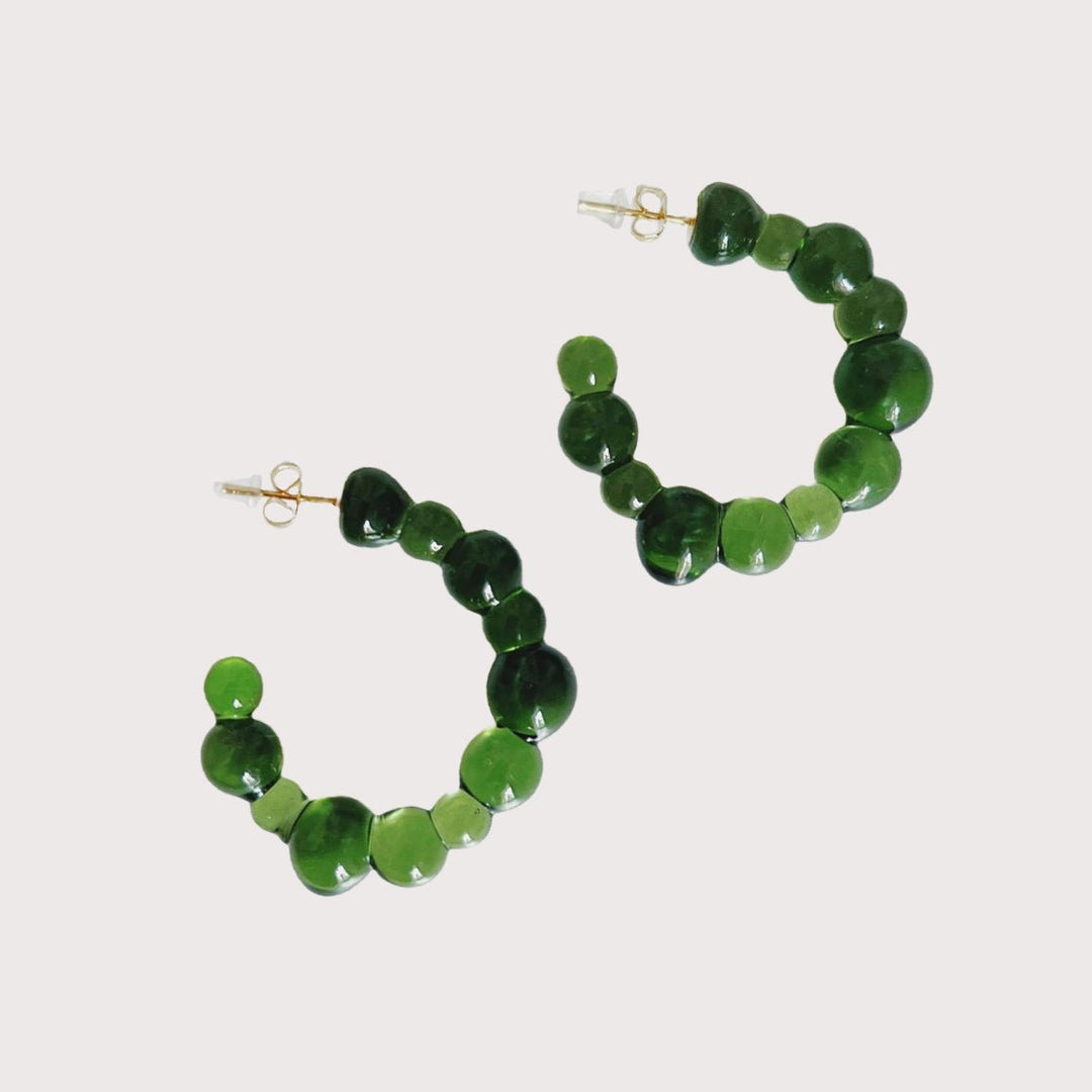 Media Luna Earrings — Dark Green by Studio Conchita at White Label Project