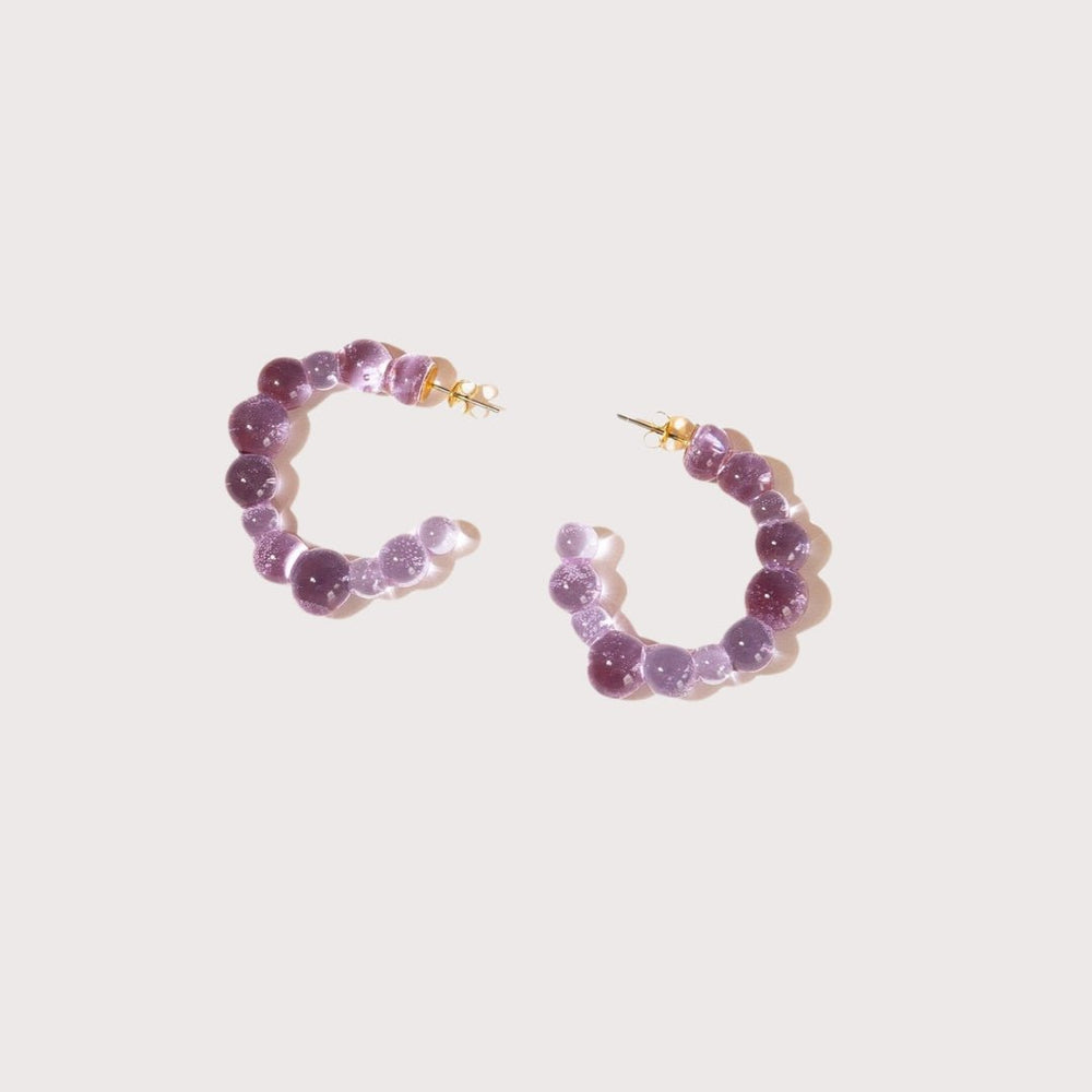 Media Luna Earrings — Lilac by Studio Conchita at White Label Project