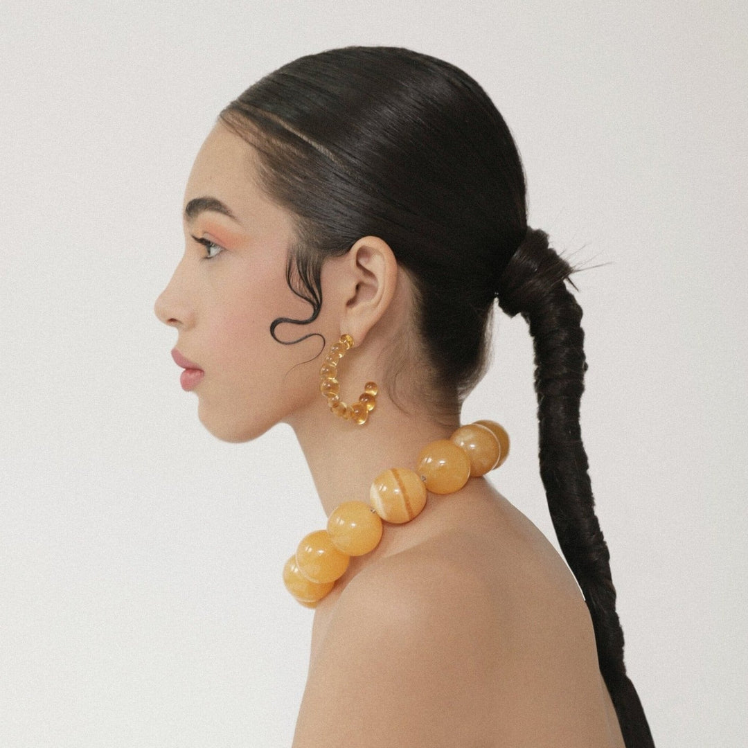 Media Luna Earrings — Yellow by Studio Conchita at White Label Project