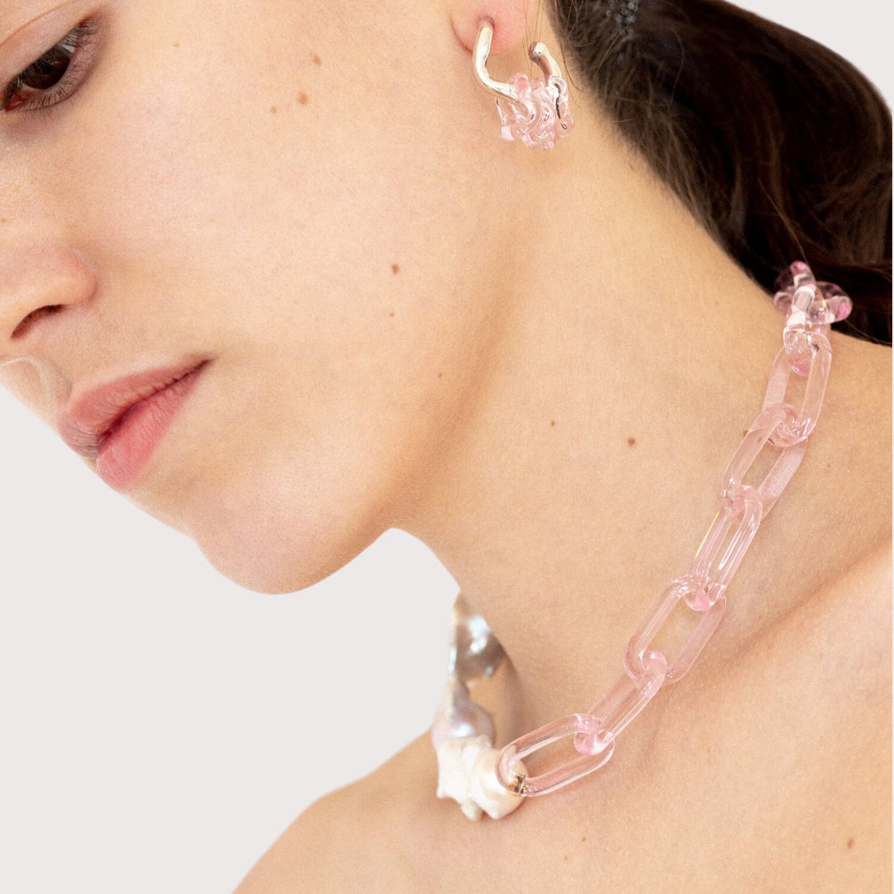 Onda Pink Earrings by Studio Conchita at White Label Project